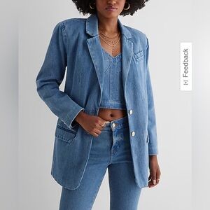 Express Light Blue Denim Blazer